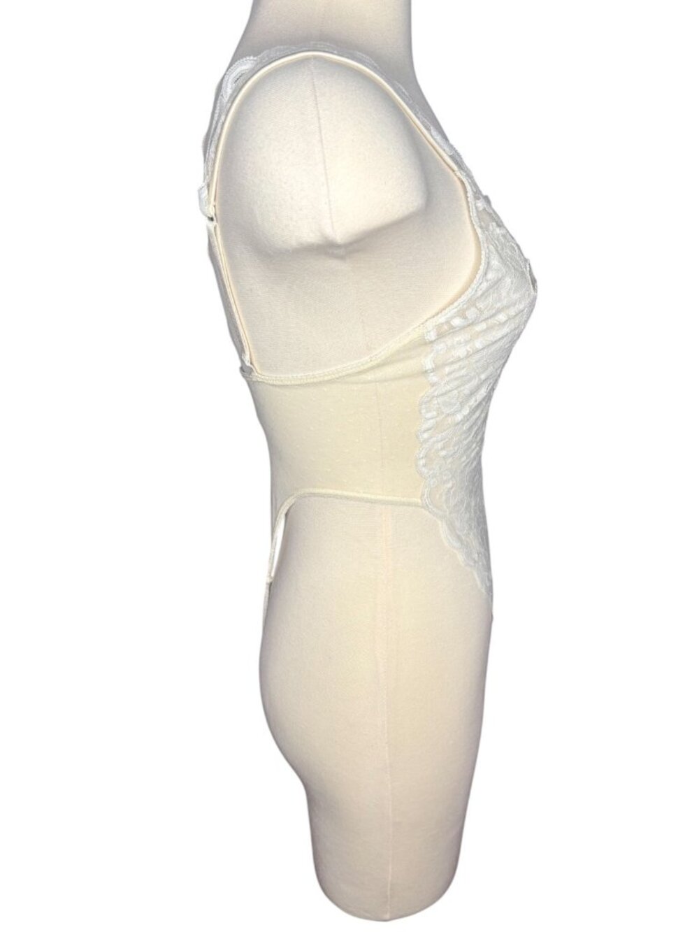 Vintage Victoria's Secret Lace Sheer White Teddy Bodysuit Thong Lingerie S/P - Picture 8 of 9